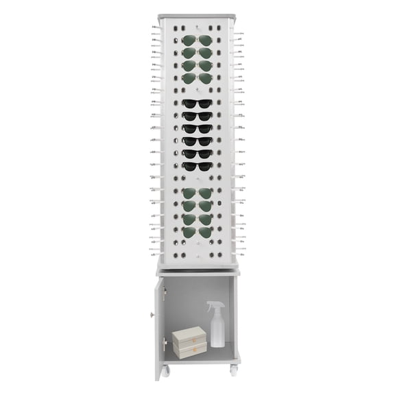 ToppiJoy 152 Pairs Commercial Glasses Display Rack, 360 Degrees Rotating Sunglasses Storage Display Stand with Wheels for Retail Store
