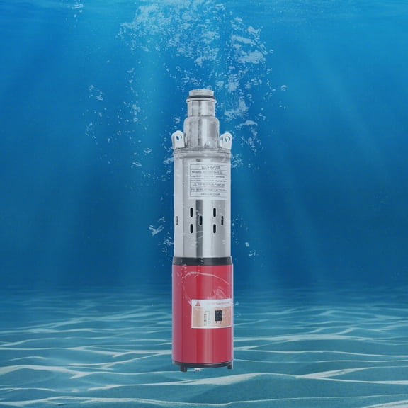 ToppiJoy 15in Tall Deep Submersible Well Pump, Deep Well Water Pump Screw for Septic Tank Home and Industrial Agricultural 180W DC12V