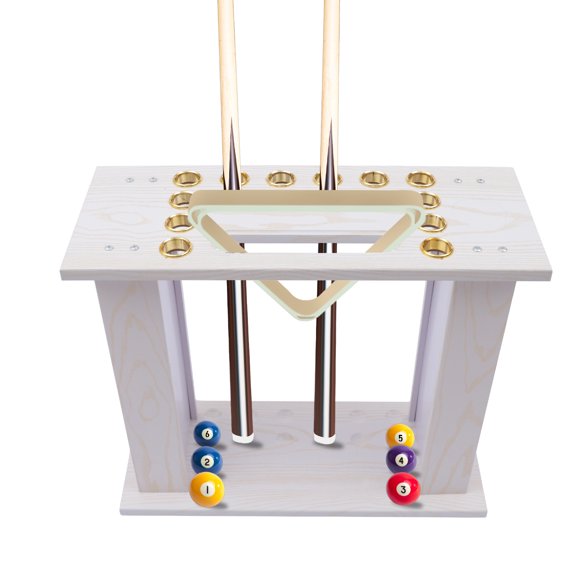ToppiJoy 16 Holes Cue Club Organizer Rack Floor Mount Cue Club Display Stand Rack Holder Shelf Metal Cue Putter Stand(White)