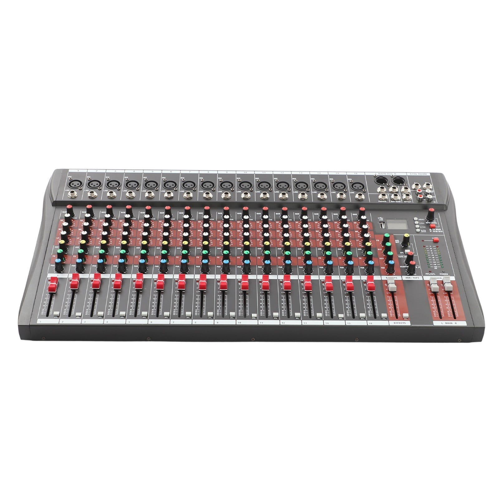 ToppiJoy 16-channel Audio Mixer Console, Professional DJ Audio Mixer, DJ Mixing Console