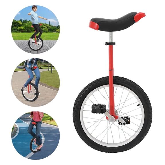 ToppiJoy 18inch Adjustable Unicycles for Adults, Outdoor Unicycle Tire Wheel Cycling Exercise Balance Bike One Wheel Bike with 2 Pedals