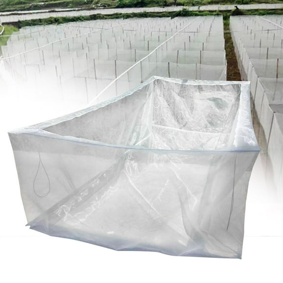 ToppiJoy 2*2*1m Foldable Mesh Fishing Bait Trap Crab Net White Fish Trap Breeding Nest for Fish Lobster Frog Farming Slope Protection Drying