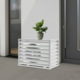 thumbnail image 1 of ToppiJoy 2-3P Aluminum Alloy Rectangular Air Conditioner Fence Screen Air Conditioner Screen Outdoor(White), 1 of 25
