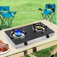 thumbnail image 1 of ToppiJoy 2 Burners Portable Propane Gas Stove Auto Ignition Camping Cooktop 11995 BTU Propane Burner LPG for RVs, Apartments, Indoor Outdoor Cooking, 1 of 13