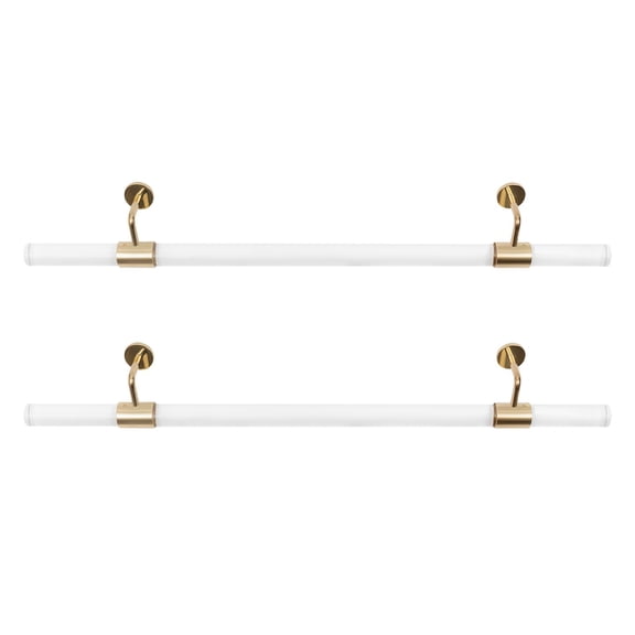 ToppiJoy 2 Pack Acrylic Handrail for Indoor Stairs, Transparent Staircase Handrail, Wall Mount Railing with Golden Brackets