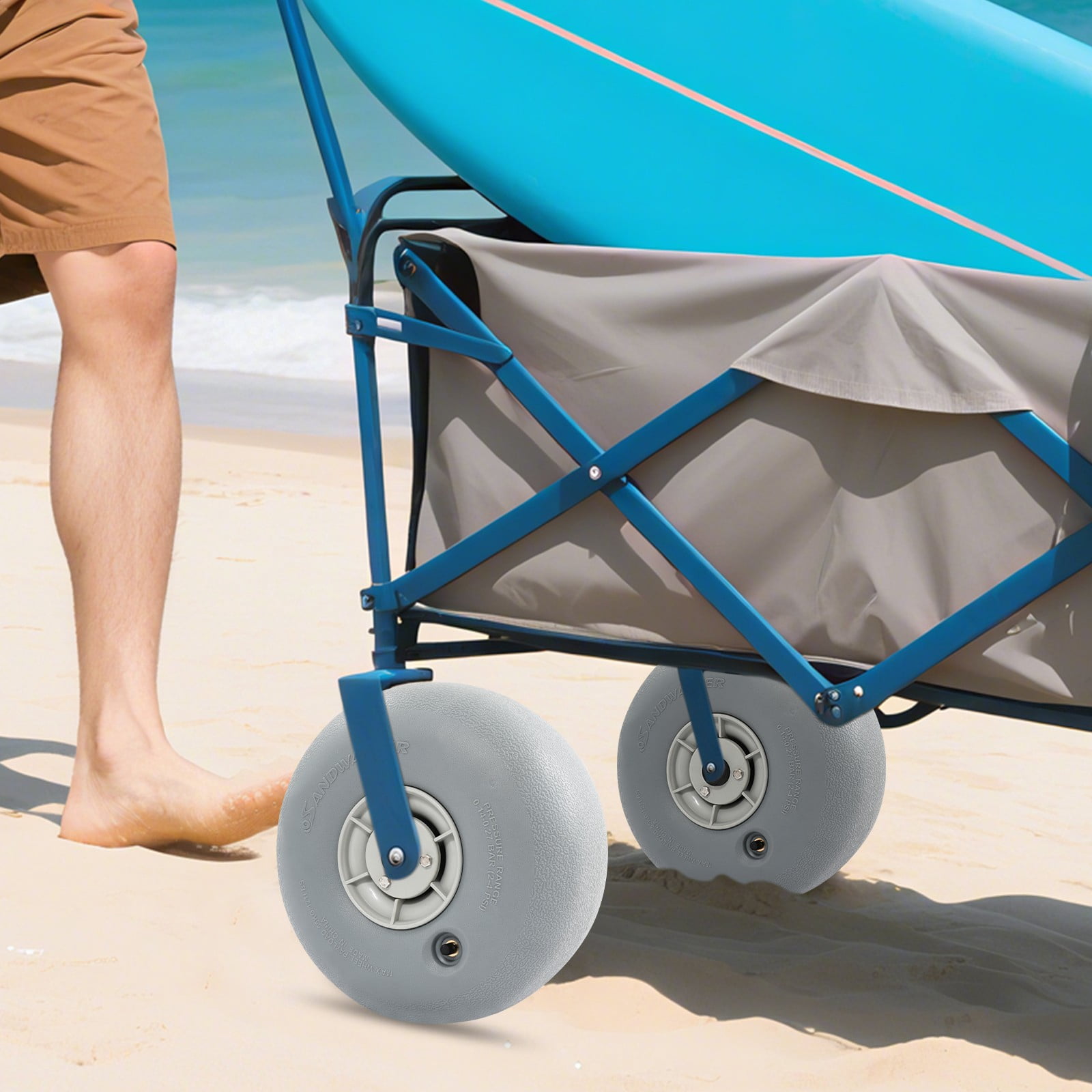 ToppiJoy 2 Pack Balloon Beach Sand Tire, Beach Inflatable Wheels ...