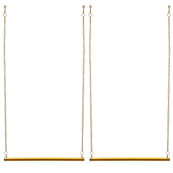 ToppiJoy 2 Pcs Height Adjustable Gold Clothing Hanging Racks, Ceiling Mount Clothes Storage Hanger for Store Commercial Home