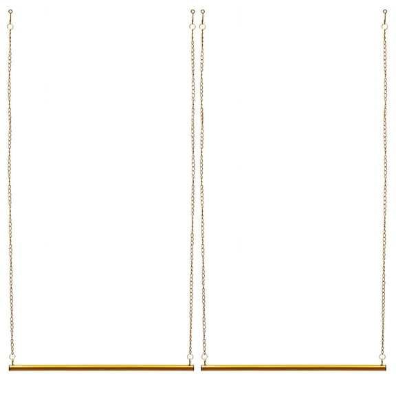 ToppiJoy 2 Pcs Height Adjustable Gold Clothing Hanging Racks, 35.43in Ceiling Mount Clothes Storage Hanger for Store Commercial Home
