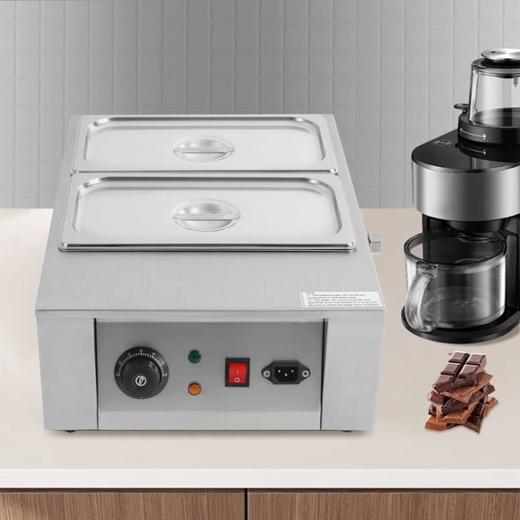 ToppiJoy 2 Pots Stainless Steel Chocolate Melting Pot Tempering Machine Chocolate Warmer Temper Machine