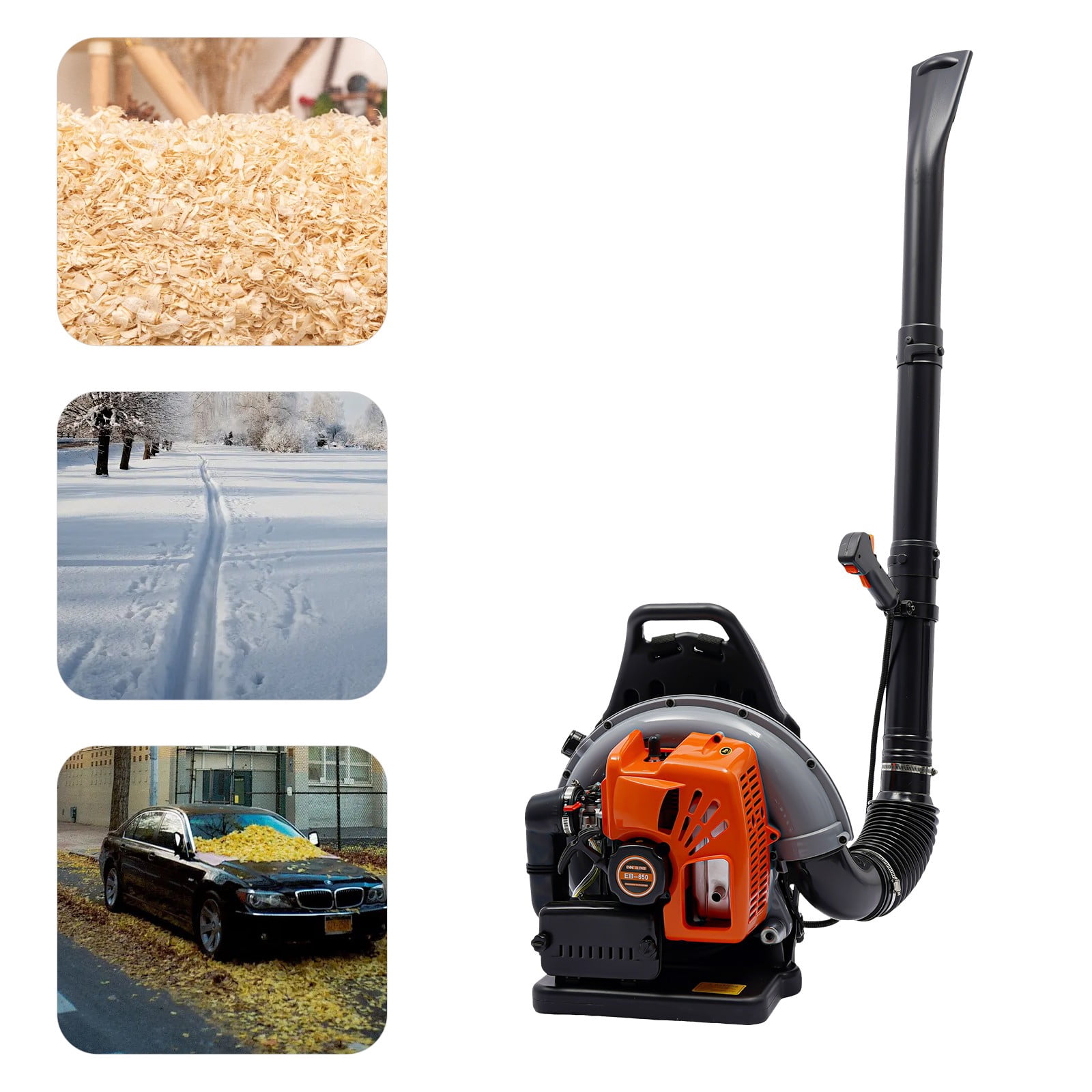 Gasoline Backpack ToppiJoy 2 Stroke 63.3CC Backpack Gas Powered Leaf Blower, Gasoline ...