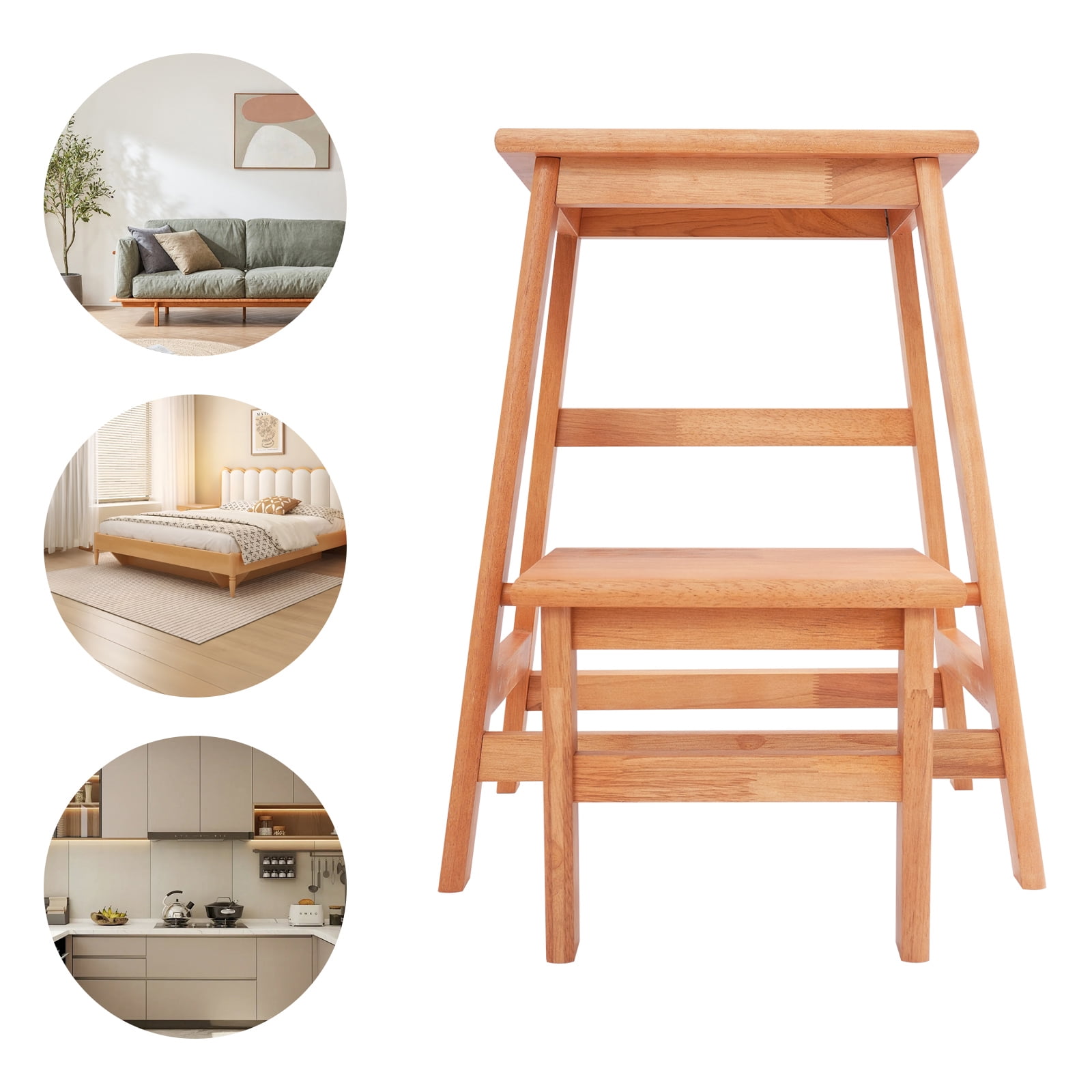 Wood Folding Step Stoolnull