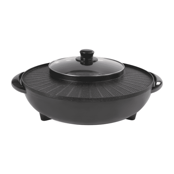 ToppiJoy 2 in 1 Hot Pot with Grill, Multifunctional Smokeless Barbecue Grill, Indoor Electric Hotpot Grill Combo for 3-5 People