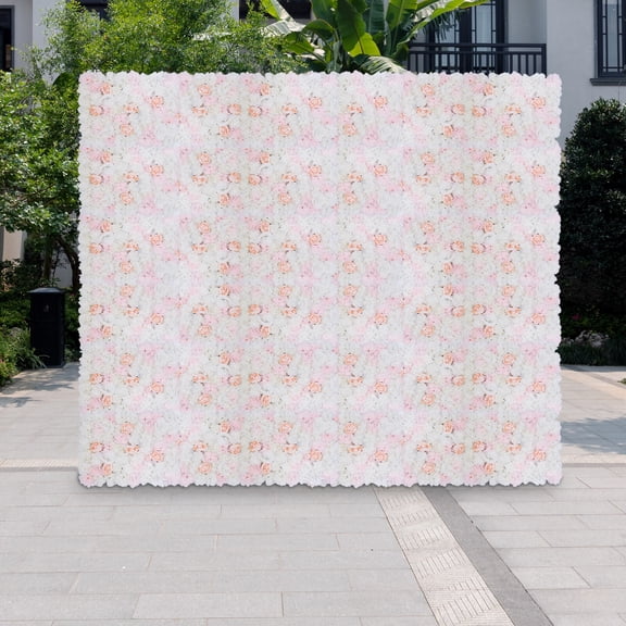 ToppiJoy 20 Pcs Flower Wall Panels, Artificial Flower Wall Panels 3D Silk Hydrangea Flower Mat for Wedding Party Backdrop Decoration 15.74*23.62in (Pink, White)