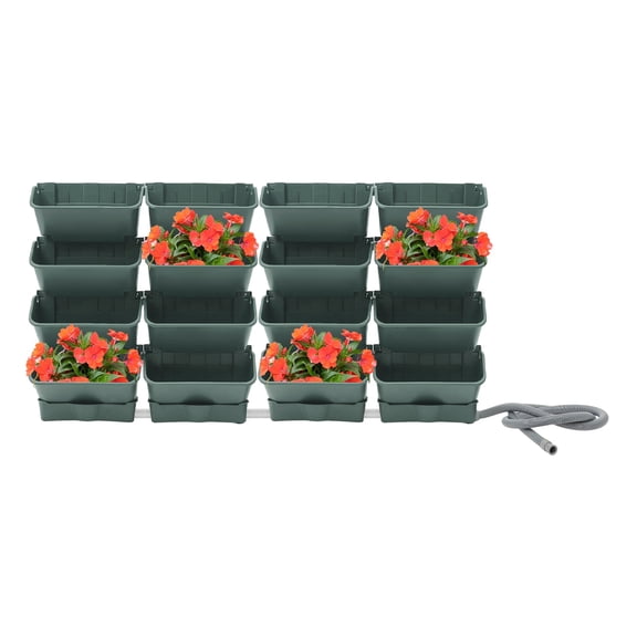 ToppiJoy 20 Planters Hanging Vertical Wall Planter, Stackable Wall-Mounted Planter Indoor Outdoor (Green)