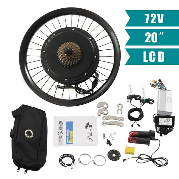 ToppiJoy 2000W Electric Bicycle Motor Conversion Kit, Rear Wheel E-Bike Hub Motor Kit with 9 Speeds for 20 Inch Bikes