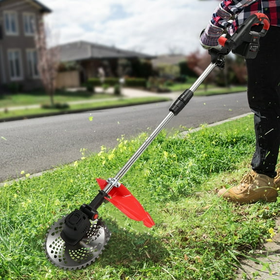 ToppiJoy 21V Cordless Weed Wacker Battery Powered, Lightweight Weed Wacker with 2 Li-Ion Battery, Electric Weed Eater Lightweight Brush Cutter Grass Trimmer with Metal Blades