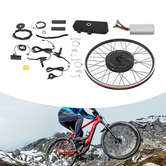 ToppiJoy 27.5In Adjustable Speed Electric Bicycle Conversion Kit, 48V 2000W Dual Drive Mode Electric Bicycle Rear Hub Motor Wheel Kit with LCD Display, for DIY Electric Bicycles, Folding Bicycles