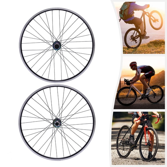 ToppiJoy 27.5inch Bike Wheelset, Bicycle Front Rear Wheels Disc Brake Freewheel Hub for 5 Speeds Colorful