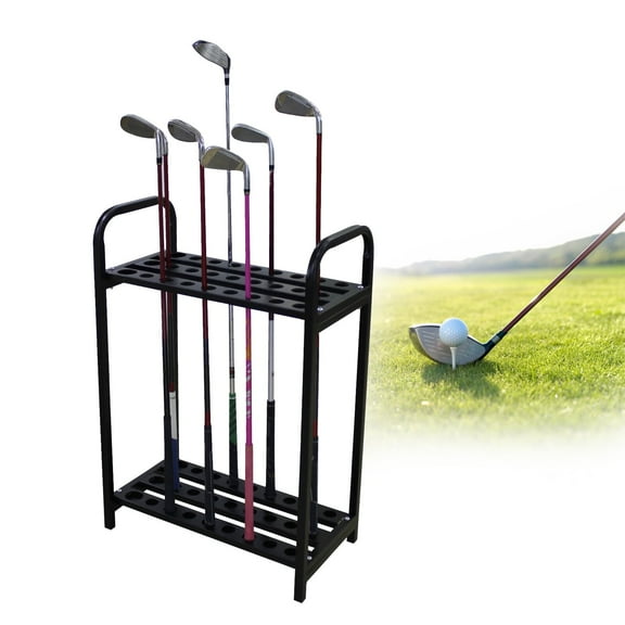 ToppiJoy 27 Holes Golf Club Organizer Rack Golf Club Display Metal Golf Putter Stand(Black)