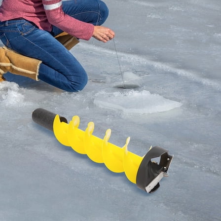 ToppiJoy 29.53in Drill Auger, Diameter Ice Fishing Auger Incisive Blades, Electric Nylon Ice Augers with Positioning Drill, for Fishing Emergency Winter Supplies(Yellow)