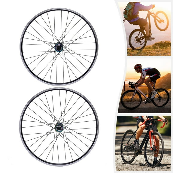 ToppiJoy 29In Mountain Bike Wheelset, Quick Release Front Rear Wheels Bike Wheels, Aluminum Alloy Rim Disc Brake Wheelset Colorful Hub
