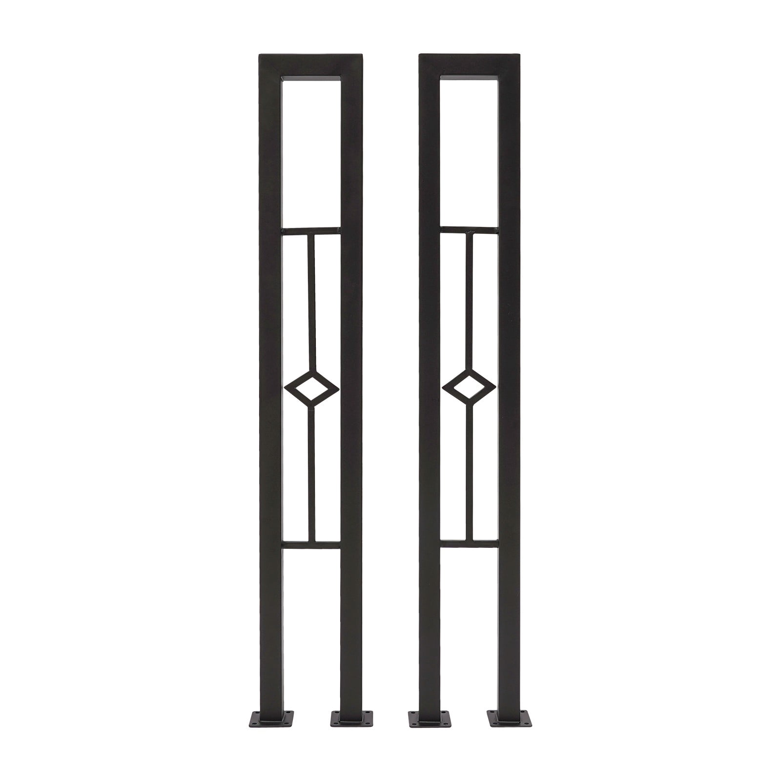ToppiJoy 2Pcs U-Shaped Stair Handrail, Wrought Iron Hand Rails for ...