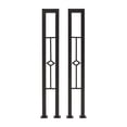 thumbnail image 1 of ToppiJoy 2Pcs U-Shaped Stair Handrail, Wrought Iron Hand Rails for Outdoor & Indoor Steps, Non-Slip Safety Support Poles for Porch Deck Loft(Black, Diamond), 1 of 11