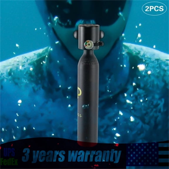 ToppiJoy 2pcs 0.5L Mini Scuba Tank with Reusable Diving Tank Kit, Capacity Oxygen Tanks Scuba Diving Equipment Tool Kit Support 5-10 Minutes of Underwater Breathing