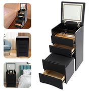 ToppiJoy 3 in 1 Vanity Desk with Flip Top Lighted Mirror, LED Light Vanity Desk with Makeup Stool, Compact Makeup Vanity Table with 3 Drawers for Homes, Apartments