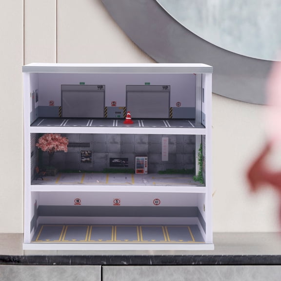 ToppiJoy 3 Layer Display Case for Model Cars, Garage Collectible Show with LED Lights