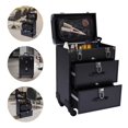 thumbnail image 1 of ToppiJoy 3-Layers Rolling Makeup Train Case, Makeup Storage Box with Locks, Cosmetics Storage Organizer for Makeup, Nail Art Black, 1 of 29
