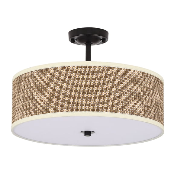 ToppiJoy 3-Light Flush Mount Ceiling Light Fixture, Linen Drum Fabric Ceiling Light for Bedroom Hallway Living Room
