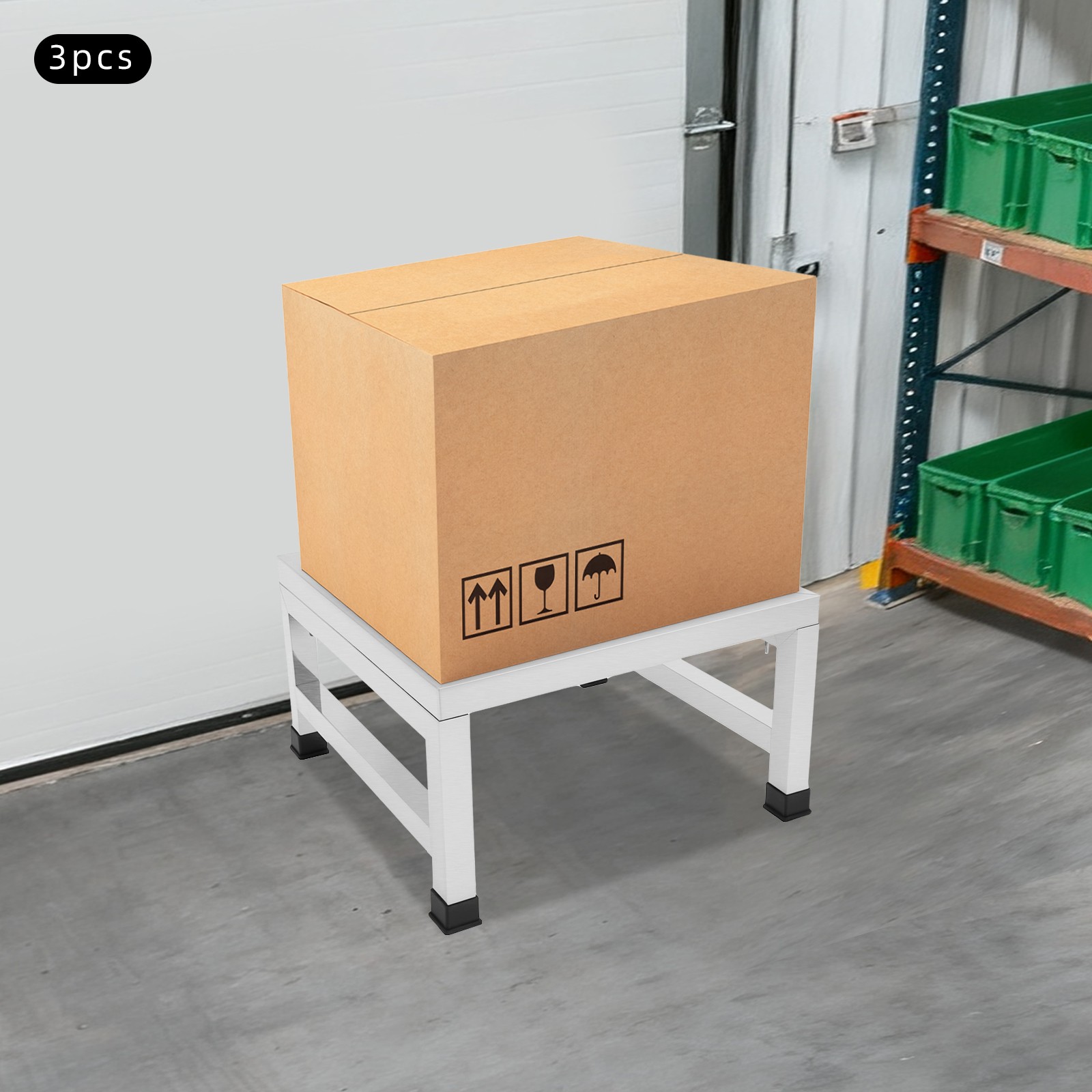 Restaurant Storeroom Rack ToppiJoy 3 Pieces Stainless Steel Dunnage Racks, Commercial Food ...
