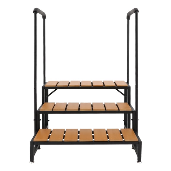 ToppiJoy 3 Steps Step Stairs with Dual-handrails, Step Stairs with Detachable U-Shape Handrails for Above Ground Pool, Porch