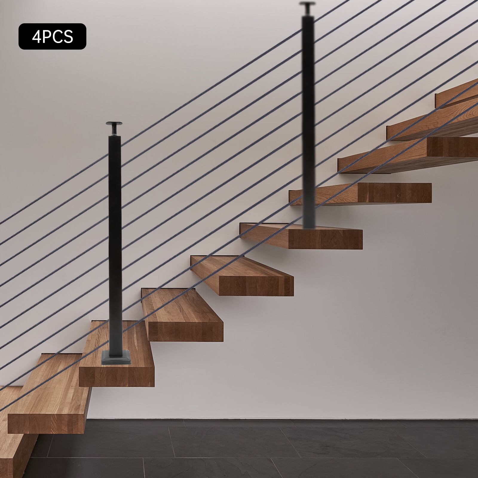 ToppiJoy 36*2*2in Cable Railing Post, Stainless Steel Fence Post ...