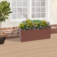 thumbnail image 1 of ToppiJoy 38*15*15in Rectangular Planter Box, Tall Steel Metal Planter Large Long Box Plant Pot for Outdoors, Modern Heavy Duty Flower Pot for Patio, Deck, Yard, Garden (Brown), 1 of 21
