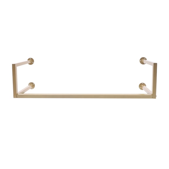 ToppiJoy 39" Iron Rod Clothes Rack, Wall Mount Hanging Garment Closet Storage Rack Golden, for College Dorms, Apartments, Hotels