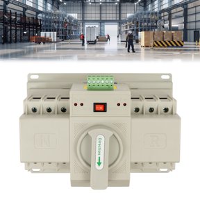 ToppiJoy 3P 110V 63A Mini Dual Power Automatic Transfer Switches Toggle Controller Change-Over Switch Self Cast Conversion Automatic/Manual Conversion Options (3P 63A)