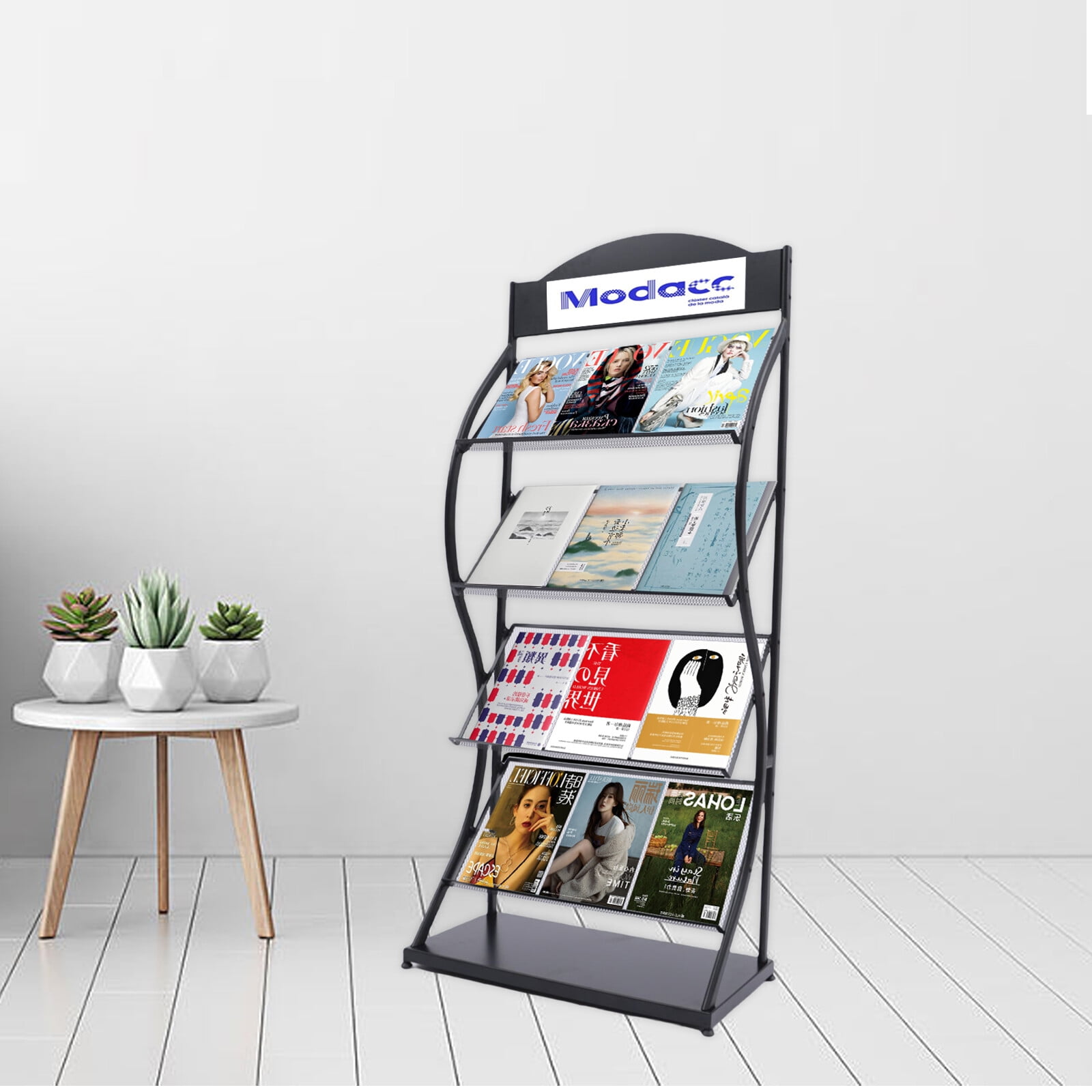 ToppiJoy 4 Layers Magazine Rack, Floor Standing Newspaper and Magazine ...
