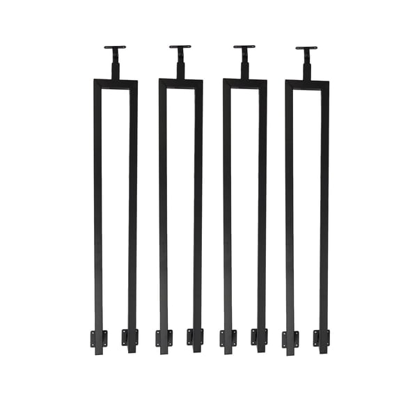 ToppiJoy 4 Pcs U Shape Stair Railing Posts, Stair Balusters with Adjustable Top Bracket Side Mount Stair Railing Post for Indoor Outdoor