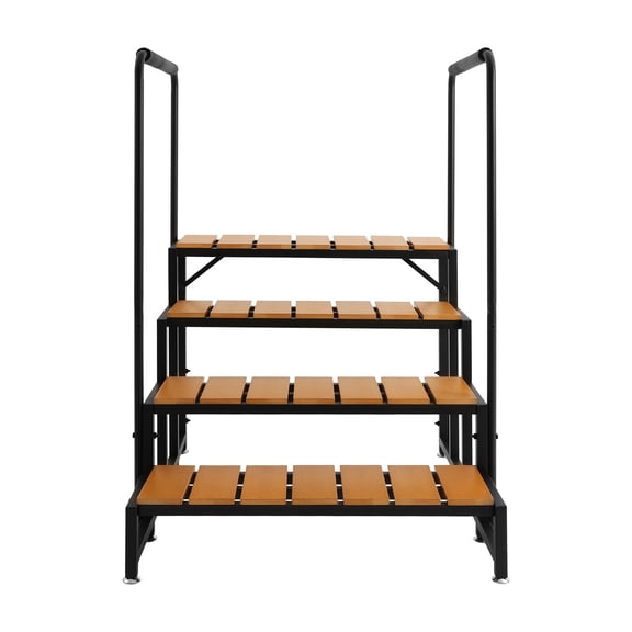 ToppiJoy 4 Steps Step Stairs with Dual-handrails, Step Stairs with Detachable U-Shape Handrails for Above Ground Pool, Porch