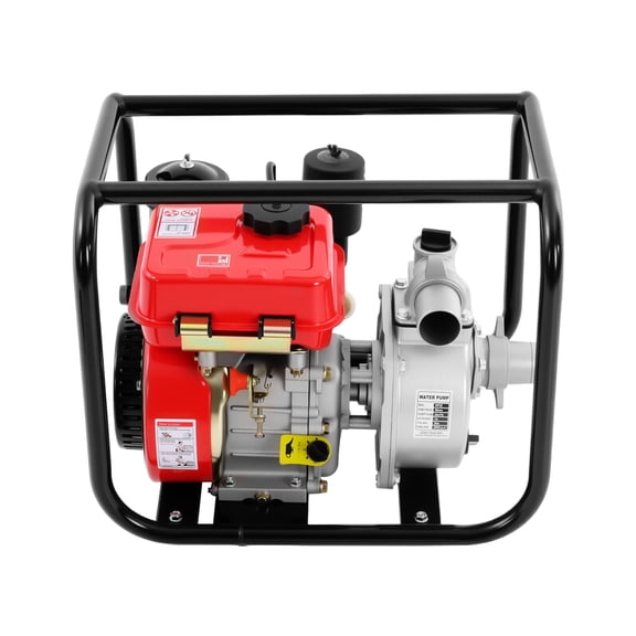 ToppiJoy 4 Stroke Diesel Engine Water Pump, 3HP 2-inch Diesel Powered Trash Water Transfer Pump, 3600 RPM Horizontal Air Cooling Single-cylinder Pressure Irrigation Water Pump for Irrigation Pool