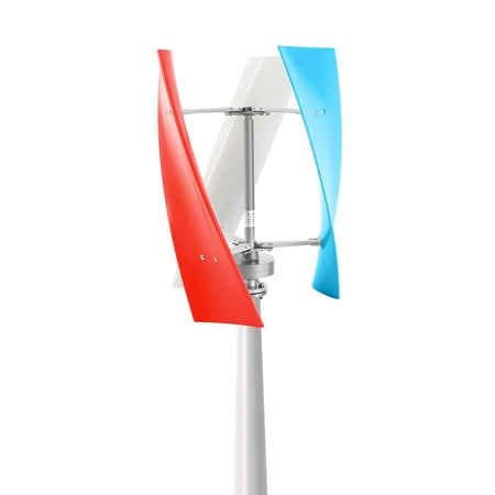 ToppiJoy 400W 24V Vertical Turbine Hybrid Solar Wind System, Wind Turbine Generator Kit with 3 Blades Controller, Vertical Axis Wind Power for Marine RV Home
