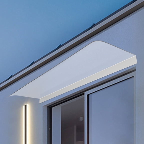 ToppiJoy 47.2*15.24in Window Door Awning Canopy, Polycarbonate Entry Door Outdoor Window Awning Exterior, Front Door Overhang Awning for Sun Shutter, UV, Rain, Snow Protection (Clear)