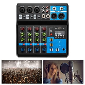 ToppiJoy 5 Channel Professional Bluetooth Compatible Portable with USB Bluetooth Mixer Audio Interface-Mixing Boards for Studio Recording