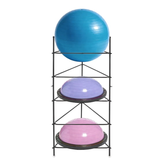 ToppiJoy 5-Tier Balance Ball Storage Rack, Exercise Ball Holder for Half Ball and Yoga Ball, for Home Gym Studio Black