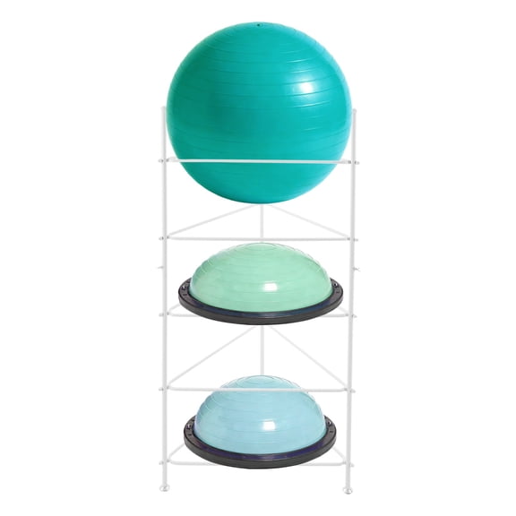 ToppiJoy 5-Tier Balance Ball Storage Rack, Exercise Ball Holder for Half Ball and Yoga Ball, for Home Gym Studio White