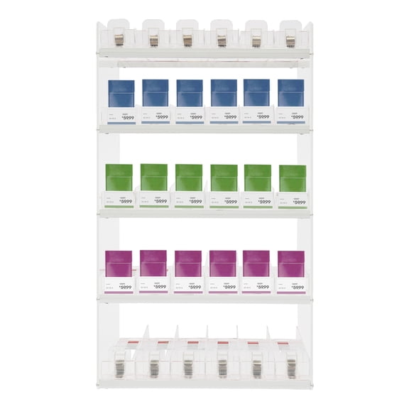 ToppiJoy 5 Tier Cigarette Display Rack, Wall Mount&Countertop Tobacco Organizer (6 Columns)