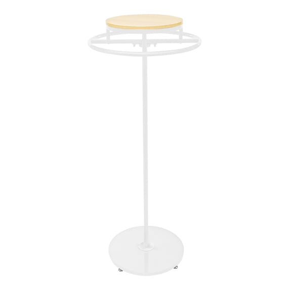 ToppiJoy 55In Round Garment Rack, Multi-Purpose Clothes Display Rack, Double Space Retail Clothing Rack (White, Log Color)