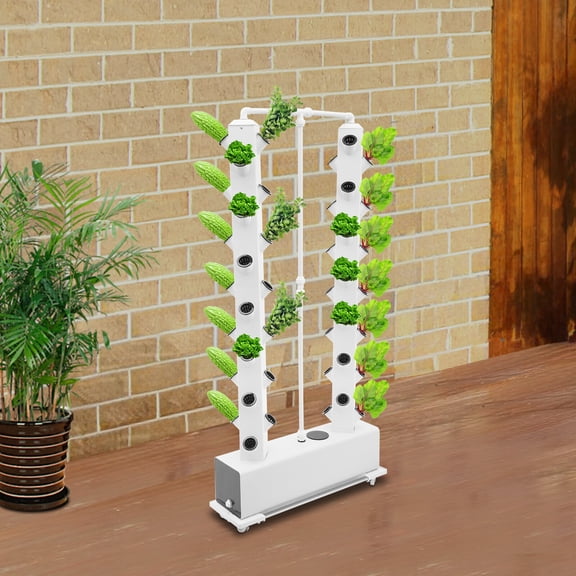 ToppiJoy 56 Holes Hydroponics Vertical Growing Kit, Hydroponic Growing Tower System Vertical Planter Germination Kit w/Seeding Trays & Timer, Outdoor Indoor